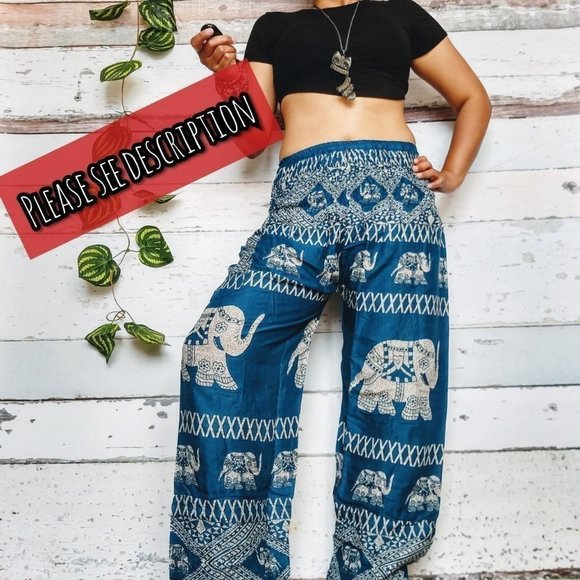 Unbranded Pants - Green and grey elephant harem pants